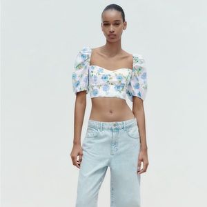 Floral Print Crop Top - Size S